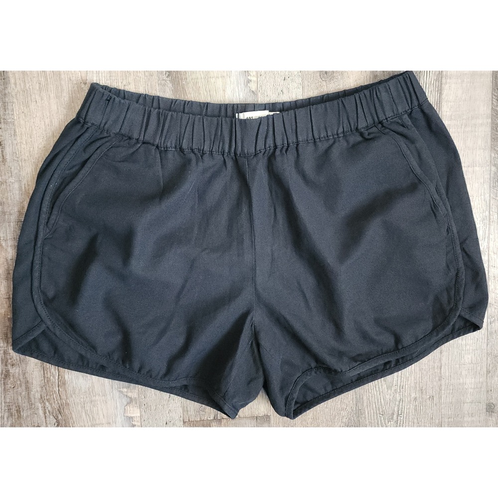 Madewell Pull-On Shorts Women's Size S Black Dolphin Hem E8919 Casual